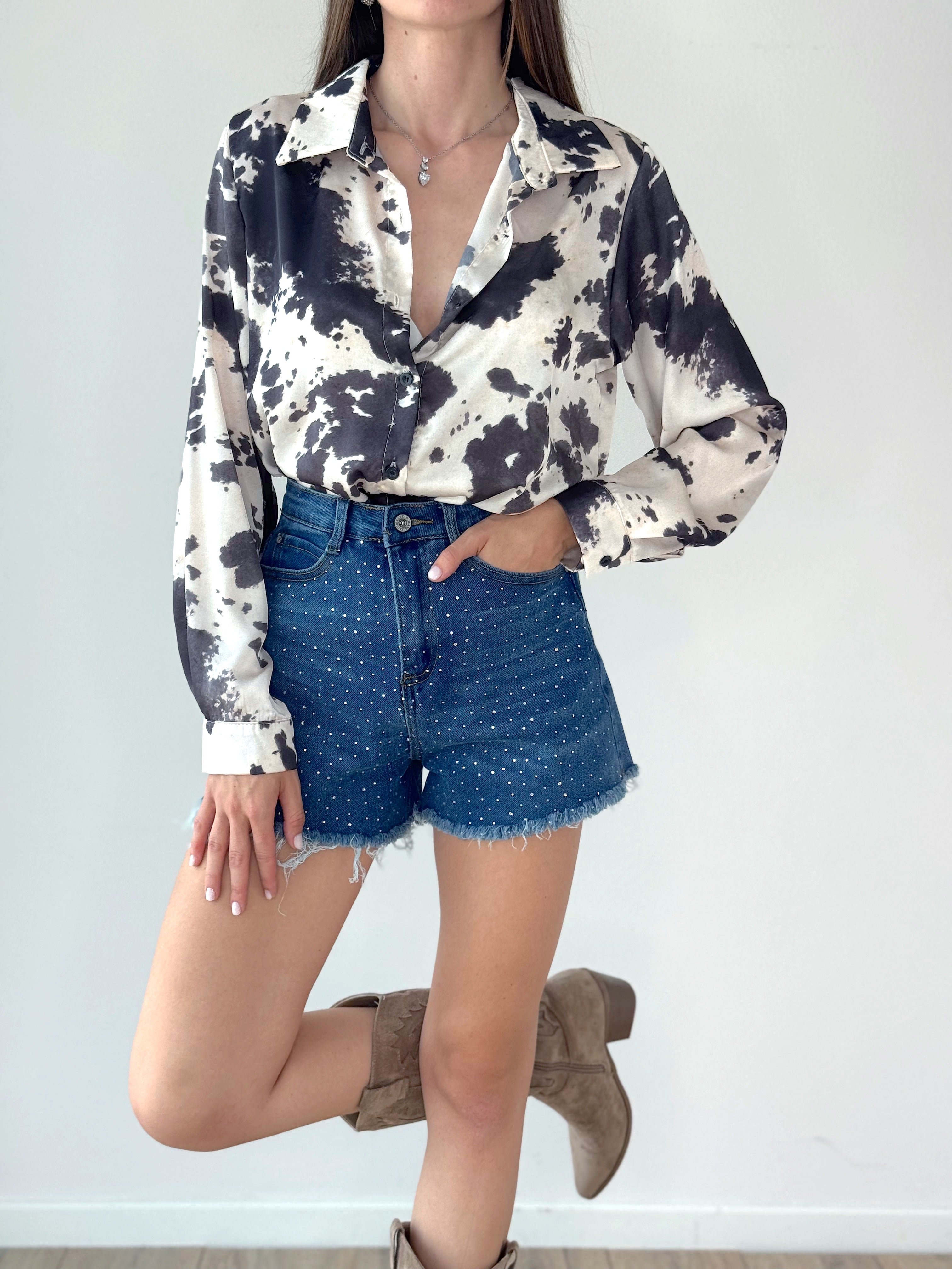 CAMICIA RASO COW PRINT