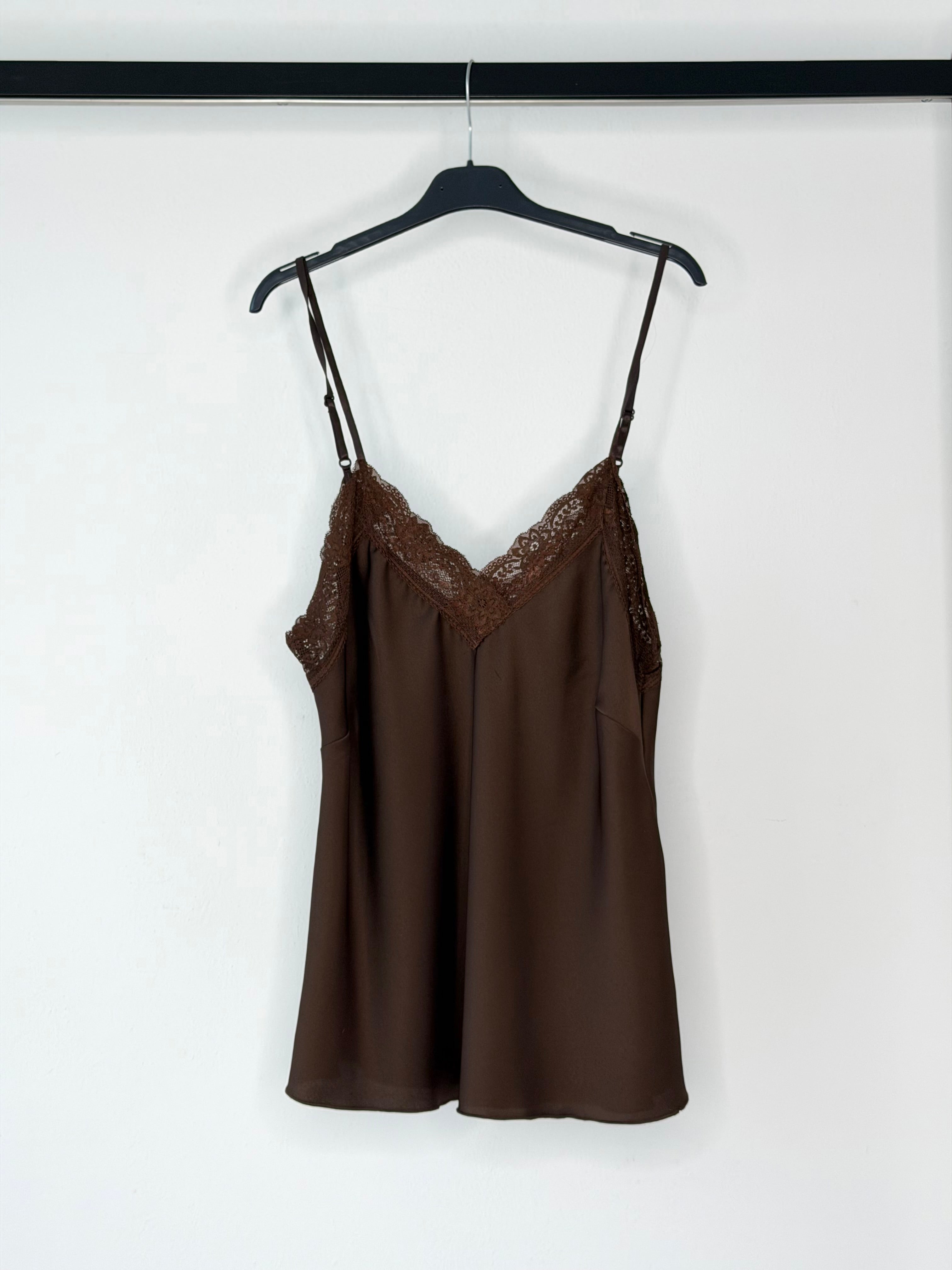 CANOTTIERA IN RASO & PIZZO