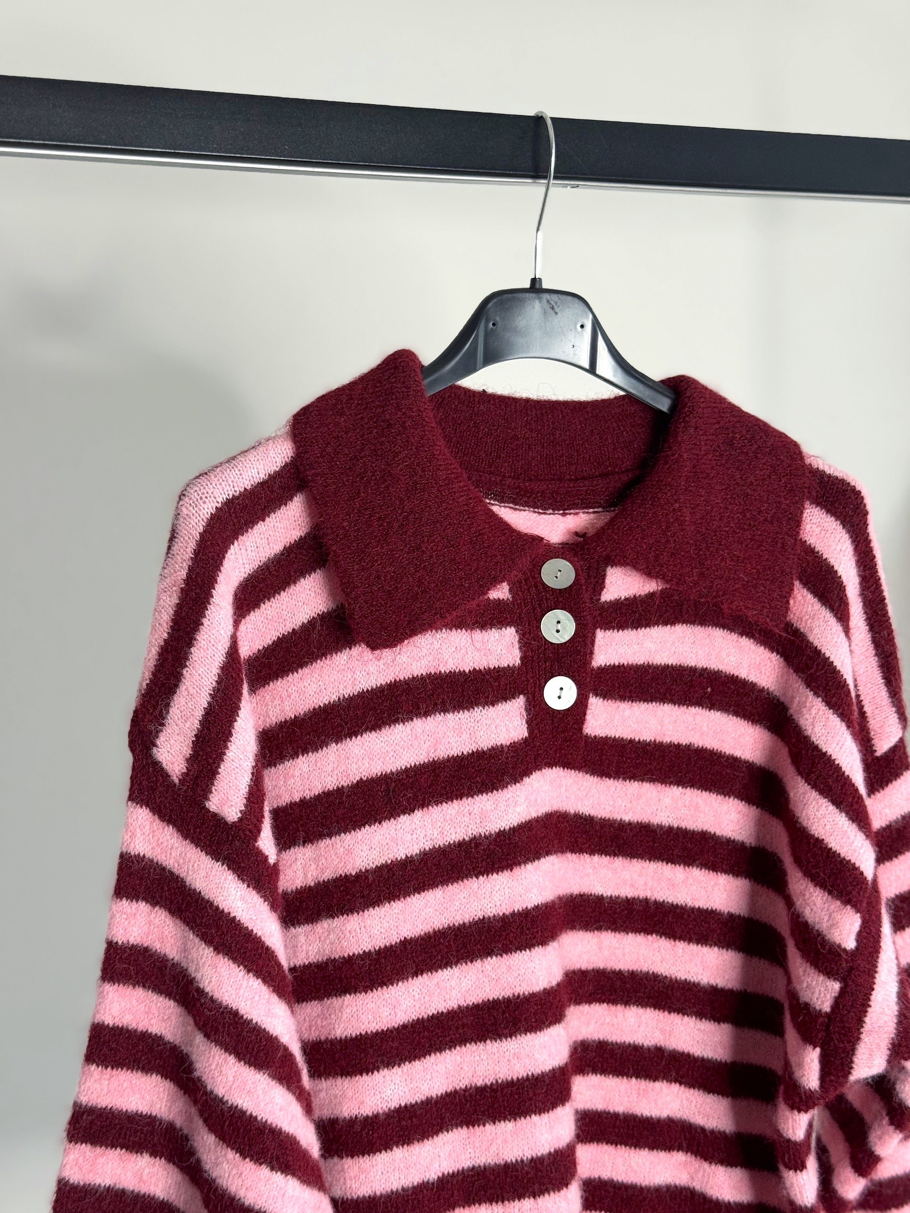 POLO A RIGHE OVERSIZE ( CON 10% LANA )