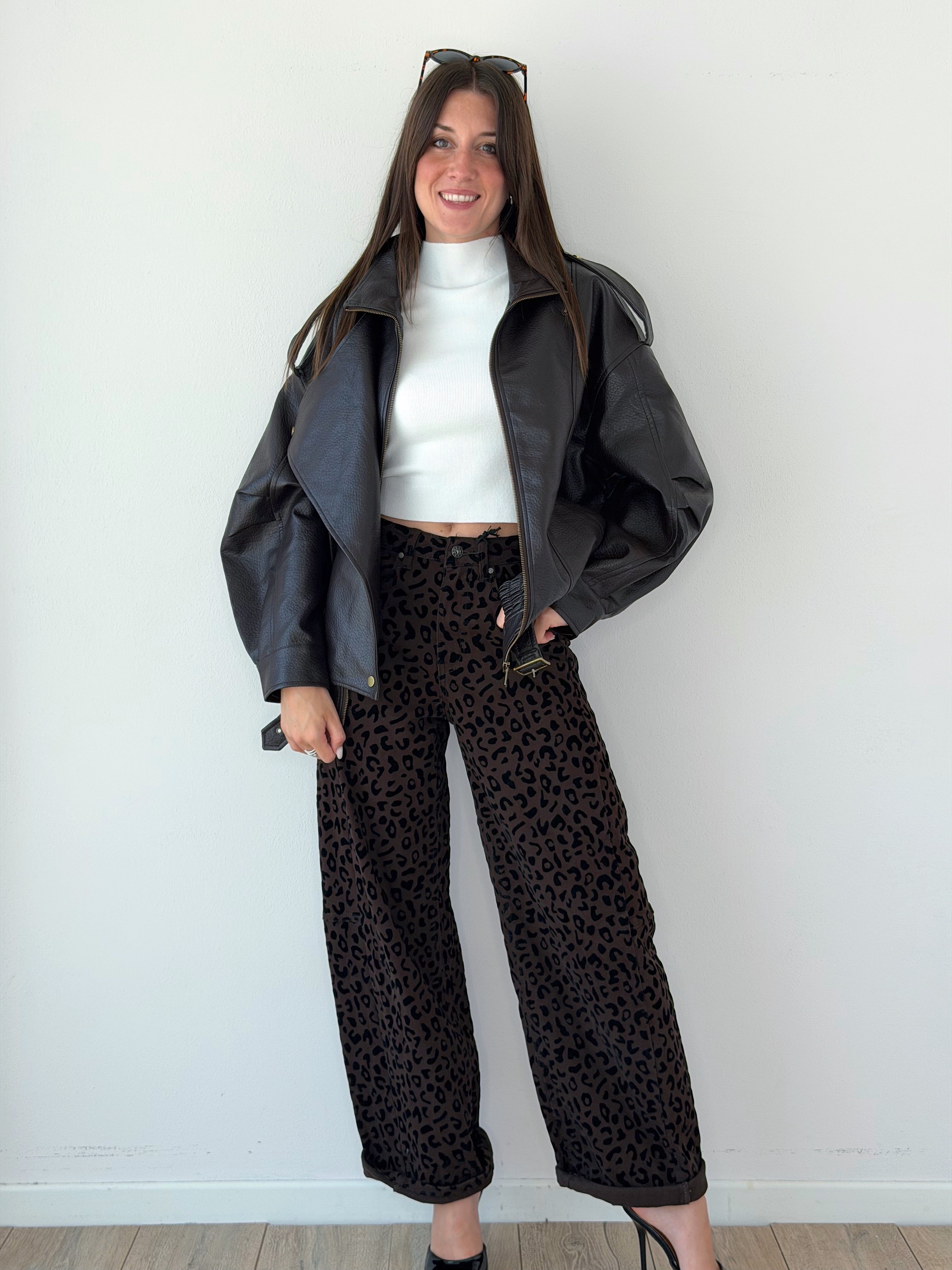 BOMBER ECOPELLE MARTELLATA CON COLLO ALTO ( PREMIUM QUALITY )