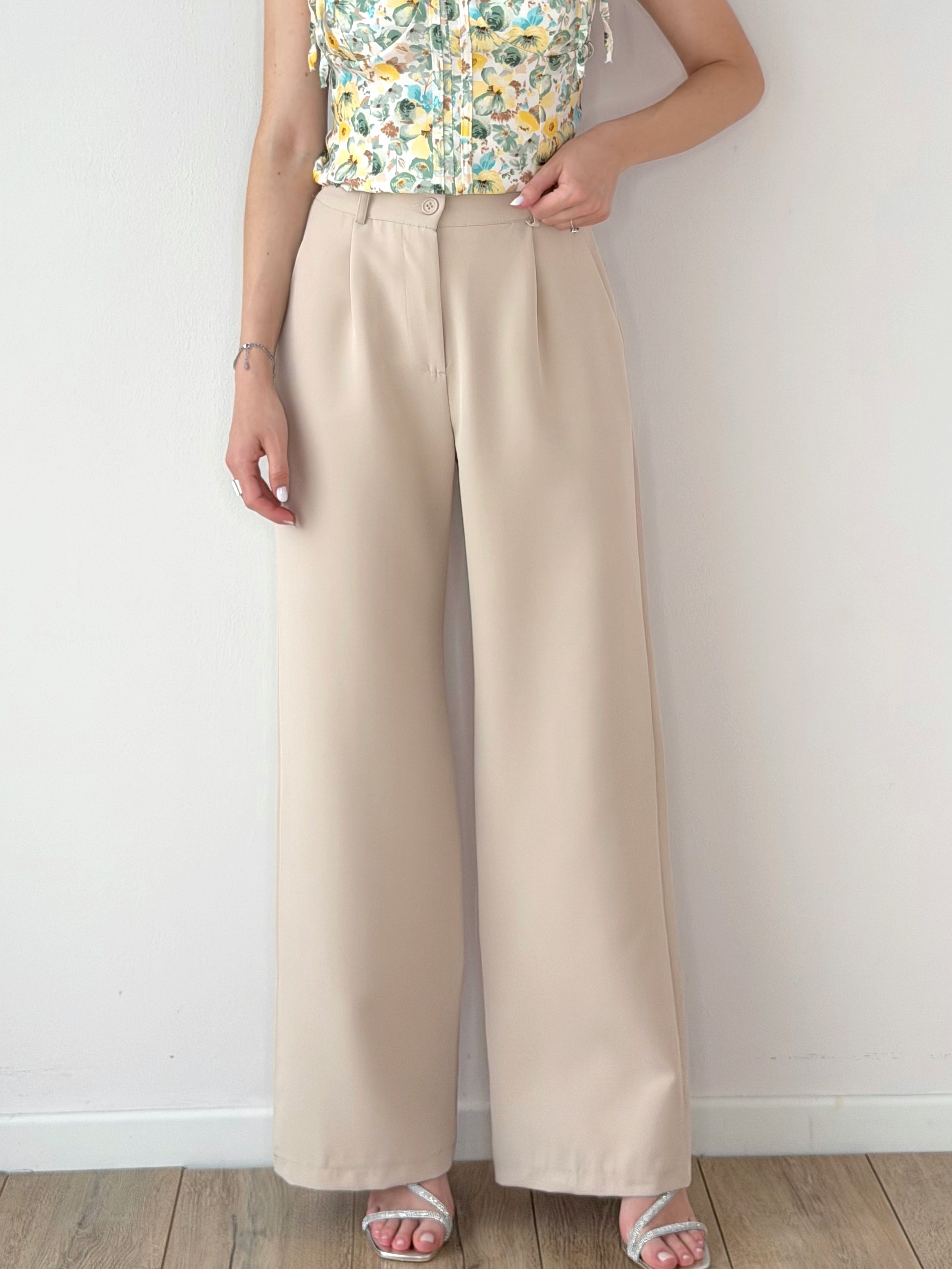 PANTALONE PALAZZO BEIGE