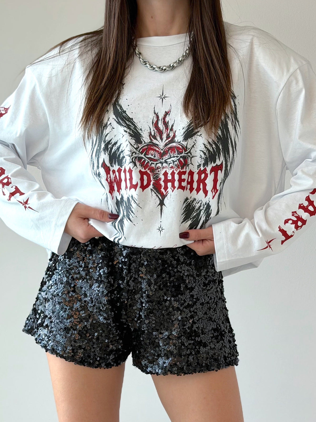SHORTS PAILETTES NERO