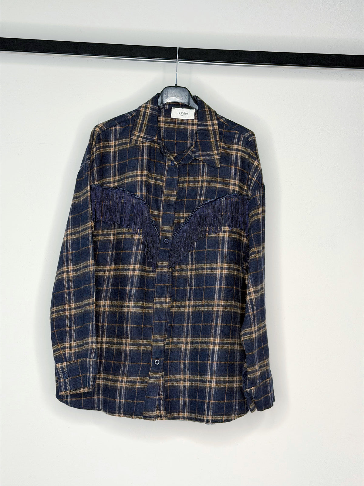 CAMICIA FLANELLA CON FRANGE