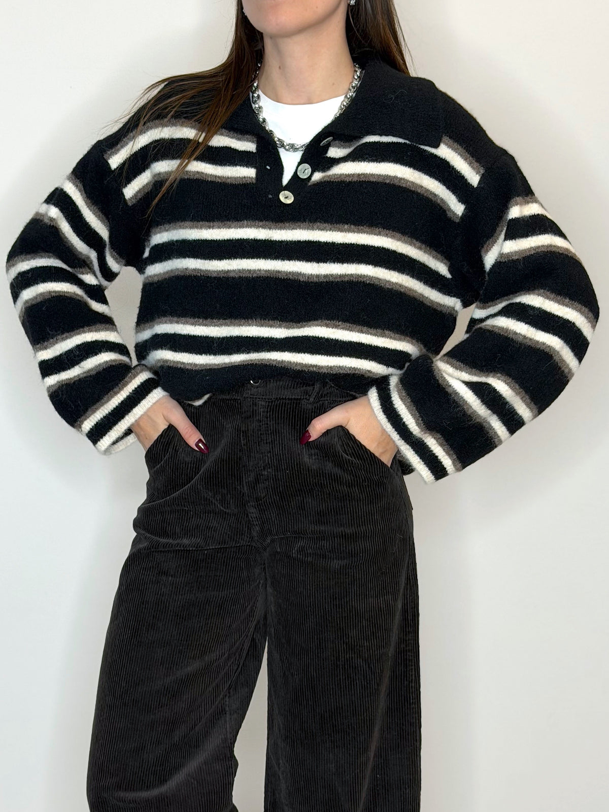 POLO OVERSIZE CON 10% LANA