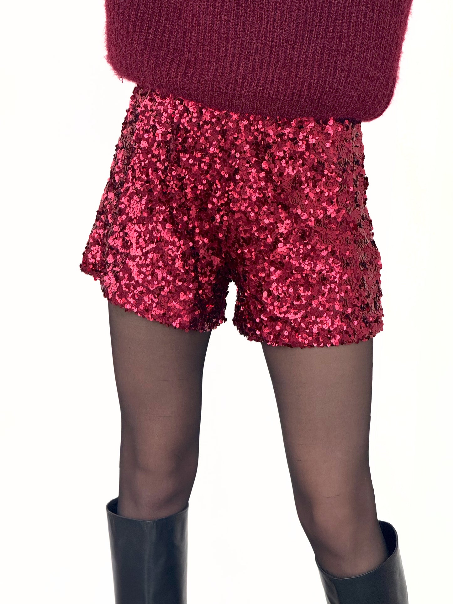 SHORTS PAILETTES BORDEAUX 1 