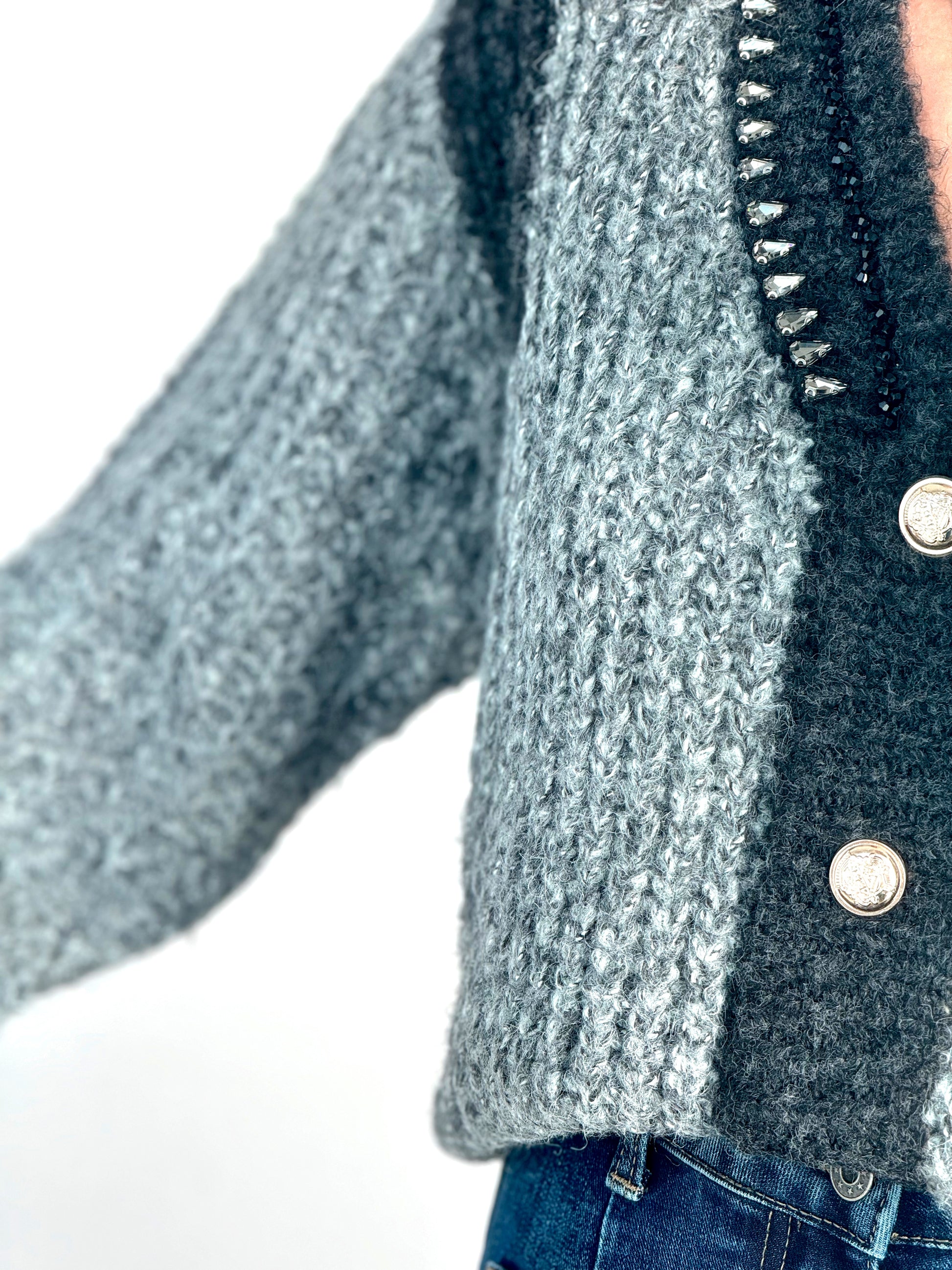 cardigan gioiello grigio  3